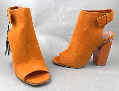 [我是寶琪] 侯佩岑二手商品 ZARA 橘色壓克力跟涼鞋踝靴