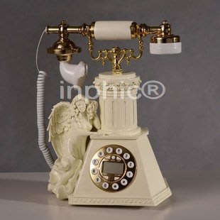INPHIC-復古電話機 固定電話座機電話天使唯美田園 歐式電話機樹脂