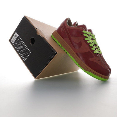 Nike Dunk SB Low 1 Piece Laser 酒紅綠 一張皮 經典 扣籃 滑板鞋 311611-661男[飛凡男鞋]