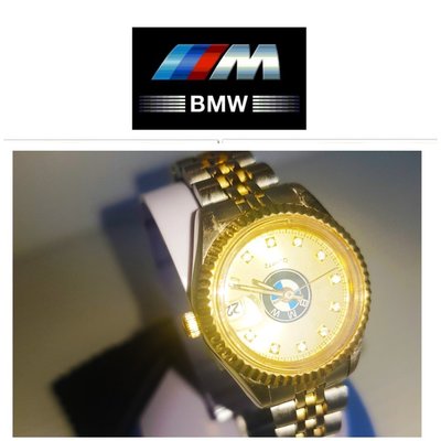 美國BMW寶馬 手錶 女用腕錶 淡金面Oyster蠔式金銀色不鏽鋼帶788 1元起標 原價3萬(授權)似勞力士 有香奈兒