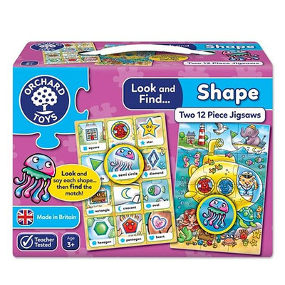 英國 Orchard Toys 小偵探拼圖系列-幾何形狀 Look and Find OT-332 一盒含2款拼圖