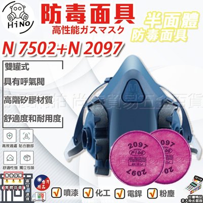 刷卡分期 外銷日本HINO｜N7502+N2097｜CN款 防毒面具 超越N95 非平面口罩