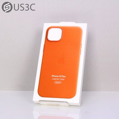 【US3C-高雄店】【全新未拆】公司貨 Apple iPhone 14 Plus Leather Case MagSafe 橘色 矽膠保護殼