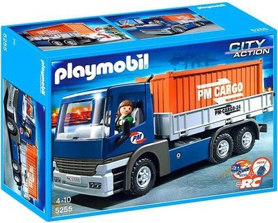 PLAYMOBIL 擁抱摩比~二手商鋪~ PLAYMOBIL  5255 貨櫃貨車組~商品整理中，待上架