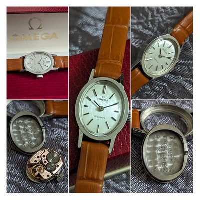 （全部原裝）1960年代停產美品,omega手上鍊機械女錶（橢圓錶鏡）