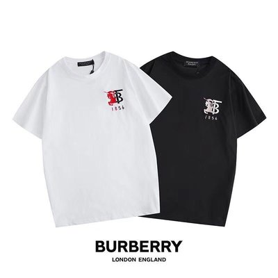 現貨 實拍 BURBERRY TB徽標對比Logo 高品質 純棉 圓領 短袖 夏季 T恤 男女同款短袖 上衣 半袖