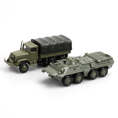 【台灣公司-可開發票】【館長】4D模型M35卡車蘇聯BTR80172輪式裝甲車免膠拼裝模型玩具車