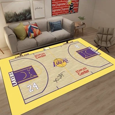 NBA籃球主題地毯客廳臥室床邊關于籃球的禮物抖音個性男生地墊潮-慧友芊家居