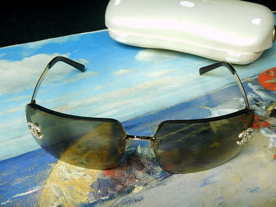 【夜間飛行】(保證100%真品)CHANEL經典無框水鑽CC太陽眼鏡/不敗的經典/限時特價