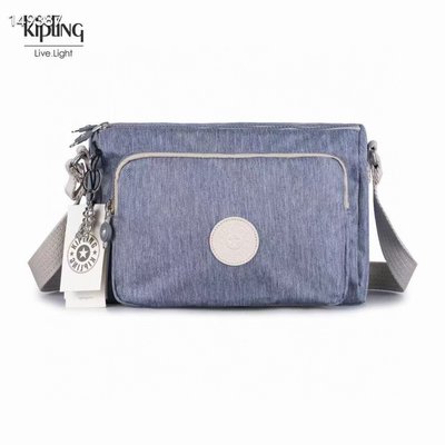 現貨熱銷-Kipling 猴子包 K12969 牛仔藍 輕量輕便多夾層 斜背肩背包 防水 限時優惠 滿千免運