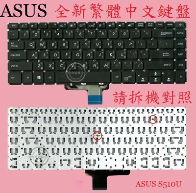 英特奈 華碩 ASUS A510UN A510UR 繁體中文鍵盤 S510U