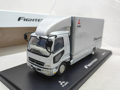 汽車模型 車模 收藏模型1/43 三菱FUSO FK FIGHTER 廂式貨柜卡車模型   銀