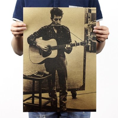 Bob Dylan鮑勃迪倫搖滾明星牛皮紙海報 宿舍吧咖啡館裝飾畫掛畫~熱銷