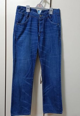 LEVI'S 藍刷紋 排扣直筒牛仔褲 (30腰)