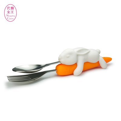《代購》美國 Snack Rabit 蘿蔔 兔子 兒童餐具組 (湯匙+叉子) ~~代購女王~~