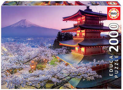 16775 2000片歐洲進口拼圖 EDUCA 風景 日本 夢幻櫻花五重塔富士山