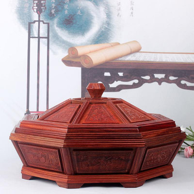 椒房 贊比亞血檀紅木果盤水果干果創意家居客廳果盤擺件木雕木質工藝品 jc