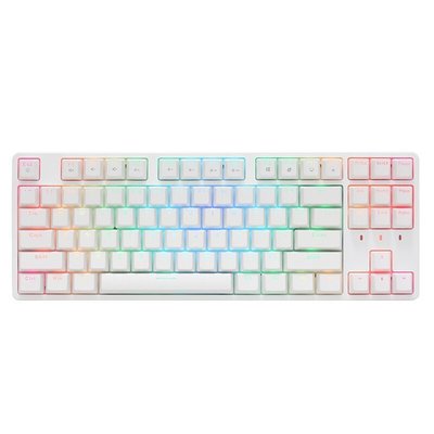 現貨【】艾石頭 FE 87 全鍵熱插拔機械鍵盤 RGB背光 87鍵遊戲鍵盤 白色 紅軸~爆款-規格不用 價格不同
