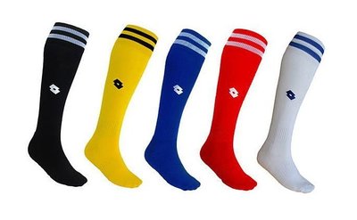 [迦勒=]  LOTTO 義大利品牌 兒童 專業足球運動襪 (21~24cm) 黑/黃/藍/白/紅 2 雙