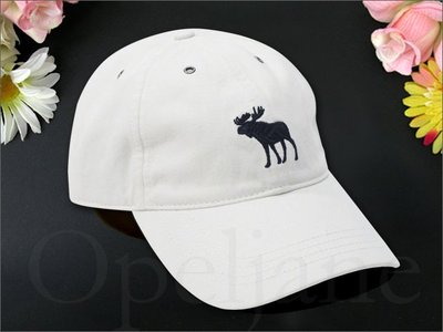 A&F Abercrombie & Fitch 新款 AF大麋鹿 LOGO白色 棒球帽 鴨舌帽男女適用 愛Coach包包