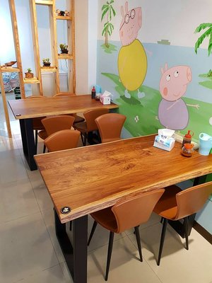 【原味手工家具】柚木鐵腳餐桌-台南 原木 家具