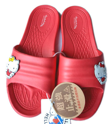 【卡漫迷】 Hello Kitty 輕量 拖鞋 紅 26.5CM ㊣版 造型 舒適 室內鞋 止滑 防水 凱蒂貓 EVA