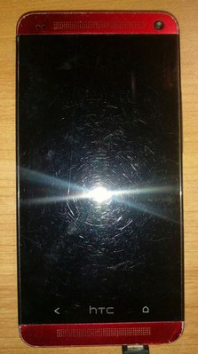 $${故障機}HTC New One M7 801e 4G Lte 紅色$$