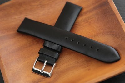 高質感18mm替代ck armani原廠錶帶直身無紋真牛皮製抗過敏錶帶,不鏽鋼錶扣