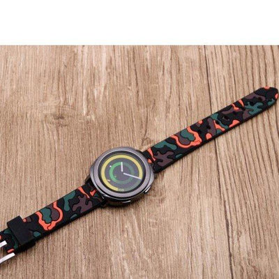 【熱賣精選】【20mm 22mm錶帶】華為watch2 華米青春版三星Gear s3 sport迷彩矽膠錶帶Galaxy watch