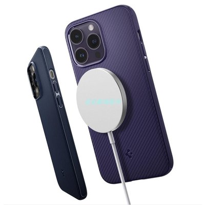 Spigen - Mag Armor MagSafe超薄手機殼兼容iPhone 14 Promax加黑海軍紫色