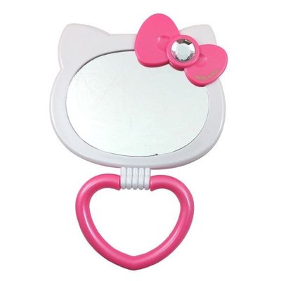 正版授權 三麗鷗 HELLO KITTY 凱蒂貓 造型雙面兩用鏡 桌鏡 摺疊鏡 手拿鏡 化妝鏡