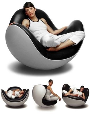 【台大復刻家具-全黑現貨特價】催眠搖椅 Placentero Chair 史上最有創意搖椅 親子胎盤椅 BALL 星球椅
