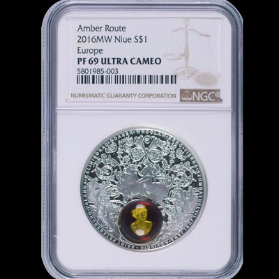 2016年紐埃歐洲琥珀之路歐羅巴女神銀幣22468【懂胖收藏】銀元 銀幣 洋錢