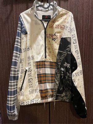 [Fashion Furious] Jordan 拼色 變形蟲 格子 長袖 上衣 XL 正品