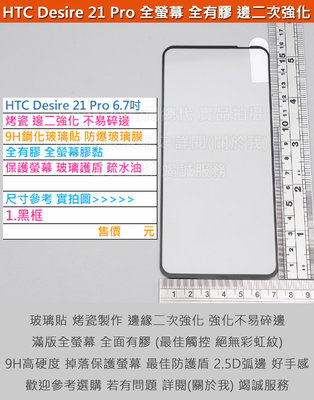Melkco 4免運HTC Desire 21 Pro 6.7吋烤瓷邊二次強化滿版9H鋼化玻璃貼防爆玻璃膜全膠弧邊阻藍光