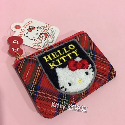 [Kitty 旅遊趣] Hello Kitty 鑰匙包 票夾零錢包 悠遊卡夾 信用卡夾 零錢包 紅色布面 凱蒂貓