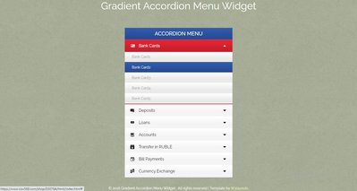 Gradient Accordion Menu Widget 響應式網頁模板、HTML5+CSS3   #03076A