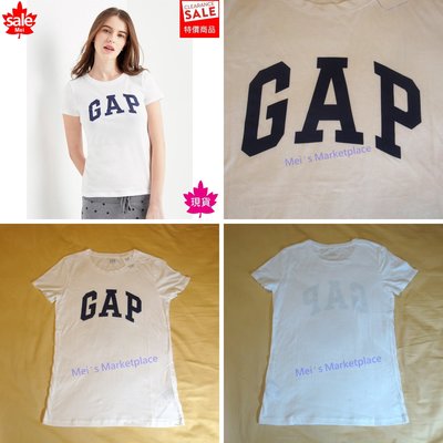 【真品*現貨】GAP 徽標系列白色 圓領 短袖 T恤-女S/M/L
