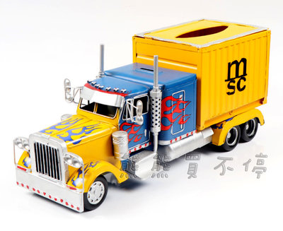 [在台現貨/鐵皮] 美國貨櫃車 變形金剛 柯博文 鐵製 卡車模型 工業風 可做 存錢筒 面紙盒