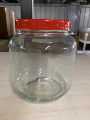 【嚴選SHOP】台灣製造 附蓋 1800cc櫻桃瓶 收納罐 果醬瓶 醬菜瓶 干貝醬  玻璃瓶 玻璃罐 儲物罐【T043】