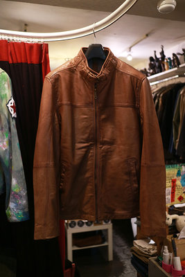 [ Satisfaction ] 美國Wilsons Leather經典騎士立領褐色羊皮皮衣