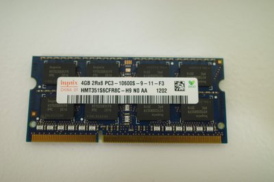 海力士 Hynix 雙面 DDR3 1333 4GB 204PIN 筆電記憶體