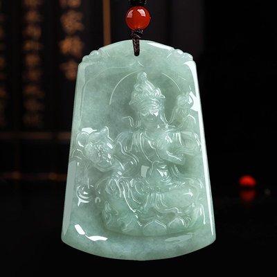天然緬甸a貨翡翠自在觀音菩薩佛像吊墜冰種玉石掛件項鍊飾品