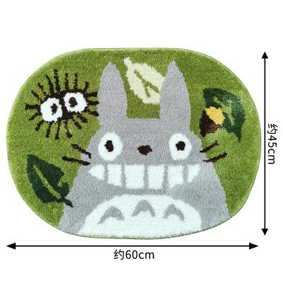【QQ公仔物語】【HB007】【現貨滿千免運】宮崎駿 Totoro 綠龍貓 毛絨地墊 地毯 玄關墊 60x45CM