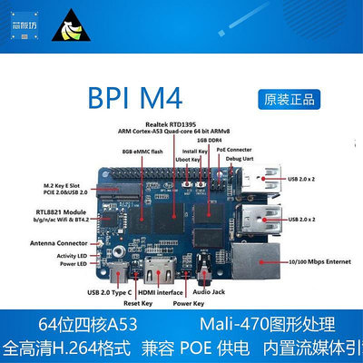 BPI M4  開發板  聯發科 Realtek RTD1395 64位 Banana PI香蕉派
