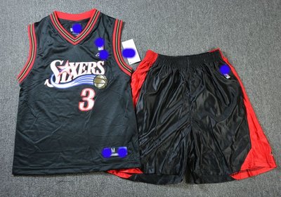 美國NBA 籃球運動背心 費城76人隊 3號 球衣 Allen Iverson 艾佛森  青年版 XL 絕版美品 正版