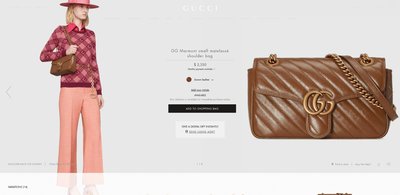 二手 Gucci GG Marmont small matelassé shoulder bag 443497 0OLFT 2535