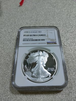 PF69 ULTRA CAMEO 1990 S EAGLE 美國鷹揚 精鑄鑑定幣 純銀1盎司