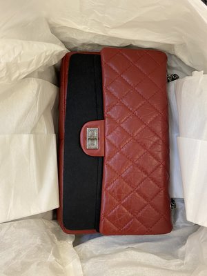 近全新 香奈兒Chanel 棗紅色復古2.55包 雷射標籤/保卡紙盒/購證影本