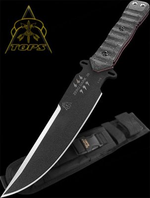 【angel 精品館 】美國 Tops Knives ZERO DARK 30黑電木柄直刀 ZERO-30